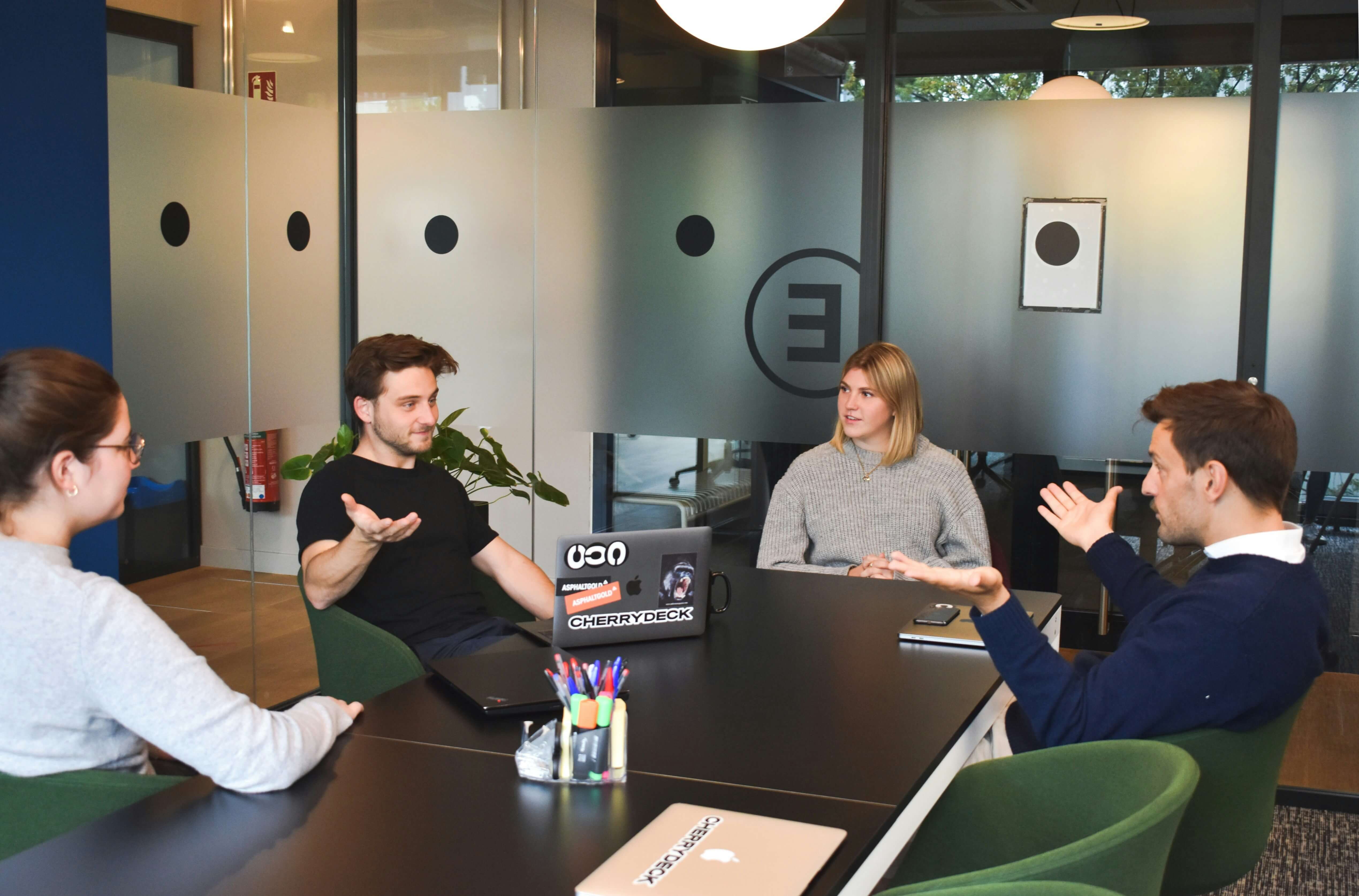Business leaders discussing a technology strategy